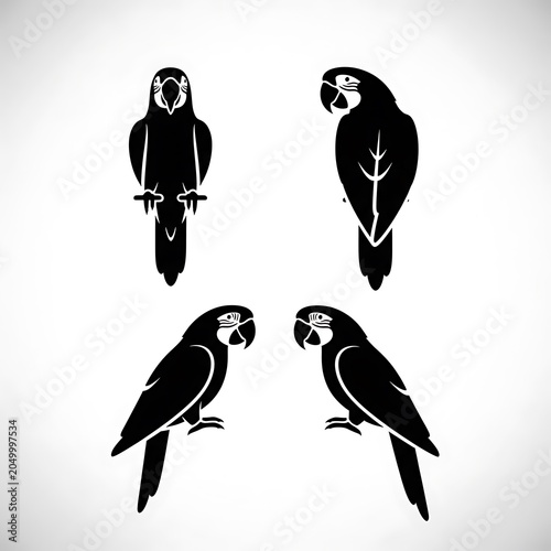Black silhouette of four ballet dancers in motion.