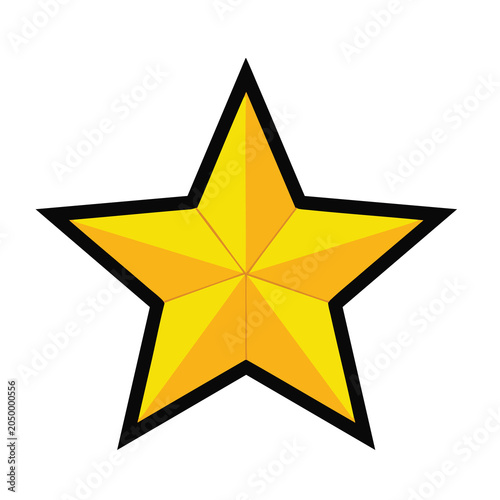 A single yellow five pointed star icon with black outline.