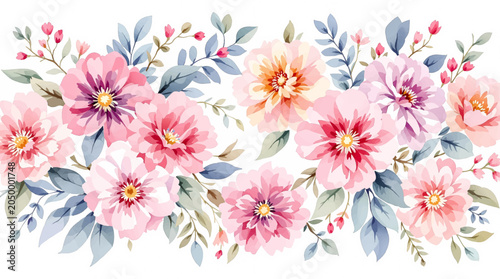 Fényképezés Floral Elegance Captured in a Decorative Frame with Spacious Central Area