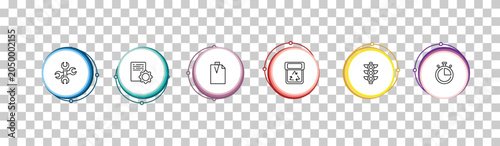 Schilderij op canvas outline tools and utensils icons set - reparation, program tings, attachments, stopwatch