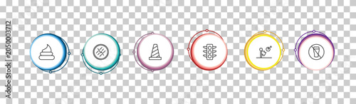 Принти на полотні outline signaling icons set - poop, road closed, traffic cones, allowed drinking