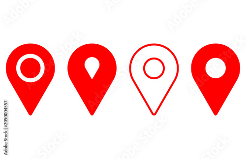 Red Location Pin Icons, Navigation and Vector Pack