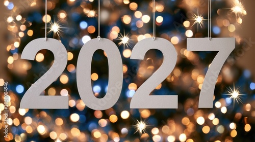 2027 New Year celebration card design
