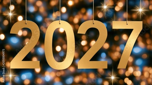 2027 New Year celebration card design