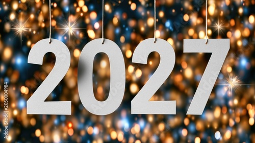 2027 New Year celebration card design