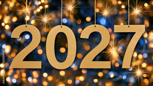 2027 New Year celebration card design