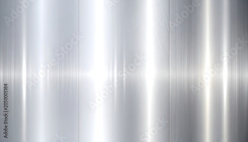 Brushed Stainless Steel Vertical Reflective Metal Background.