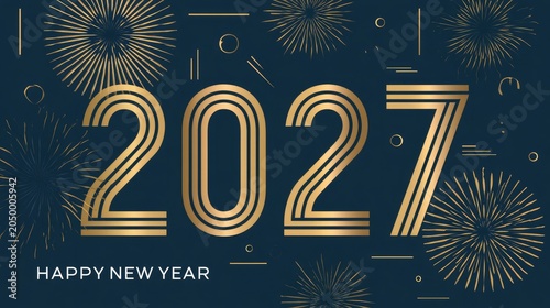 Vector Art of 2027 New Year Celebration