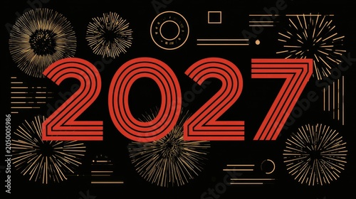 Vector Art of 2027 New Year Celebration