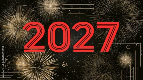 Vector Art of 2027 New Year Celebration