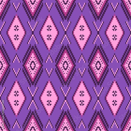 seamless  pattern with pixel art 