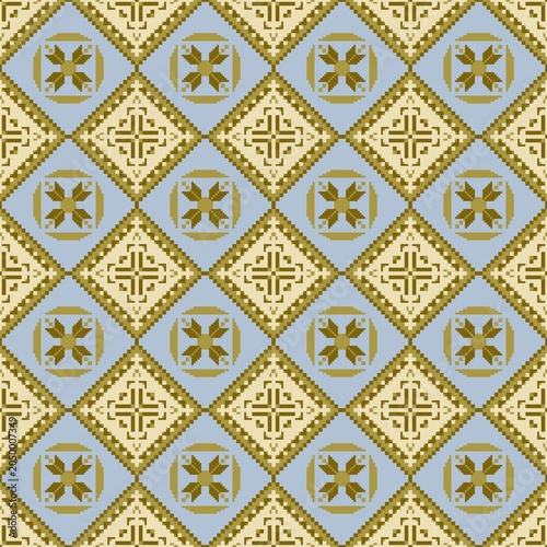seamless pattern with pixel art 