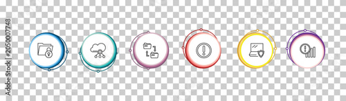 Bild auf Leinwand outline internet security icons set - file security, computing cloud, file sharing, insecure