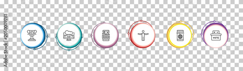 Foto outline general icons set - win, computing technology, info chart, referendum