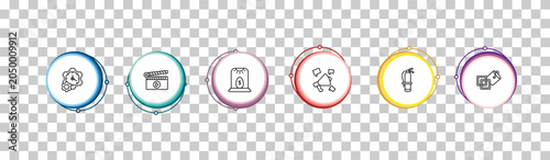 Obraz na płótnie outline general icons set - build time, fragments, business incubator, live paint