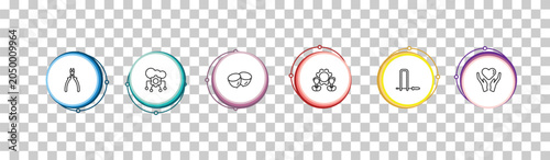 Tableau sur toile outline general icons set - nippers, cloud service, nuts, heart between hands