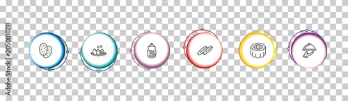 Φωτογραφία outline food and restaurant icons set - shaobing, soy eggs, cookies jar, restaurant service