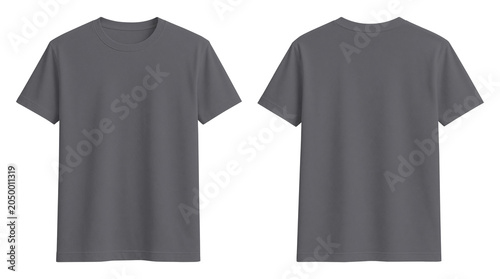 Fotografie Plain Light Gray Crew Neck T-Shirt Mockup Front and Back Template