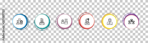 Konstfotografi outline family relations icons set - spouse, father, widow / widower, grandchild
