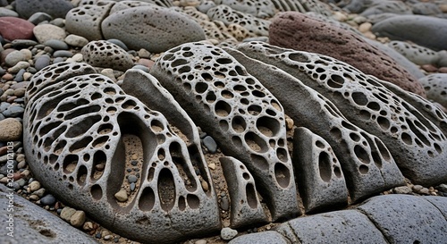 Unique Eroded Rock Formation Closeup.