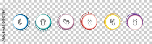 Bild auf Leinwand outline clothes icons set - men socks, cotton polo shirt, wool gloves, tanktop