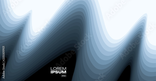 Foto Three dimensional wave flow line spectrum abstract background