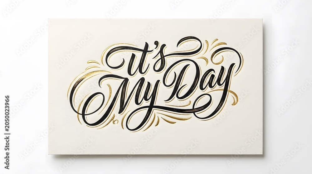 Obraz premium Calligraphic lettering with golden accents a celebratory vector illustration