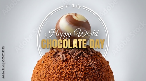 Happy world chocolate day celebration with delicious chocolate cake and sweet treat