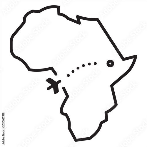 Africa continent map outline icon