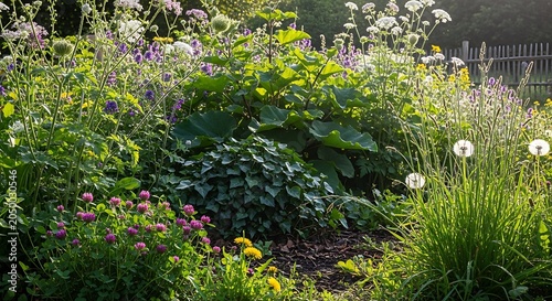 Vibrant garden with diverse colorful flowers.