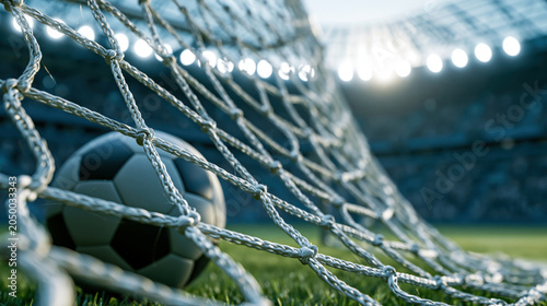 Soccer Goal Net Inside Stadium