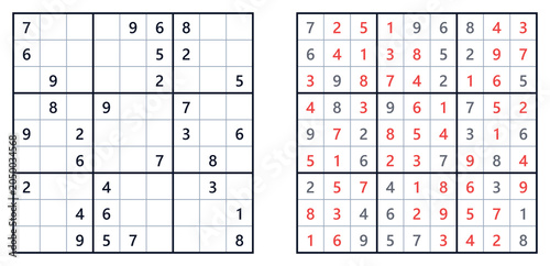 Photos Complex sudoku logic grid puzzle game for puzzles lovers and problem solvers, su