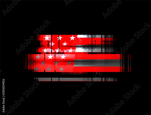 Independence Day. Abstract element with the American flag in grunge style on a black background.