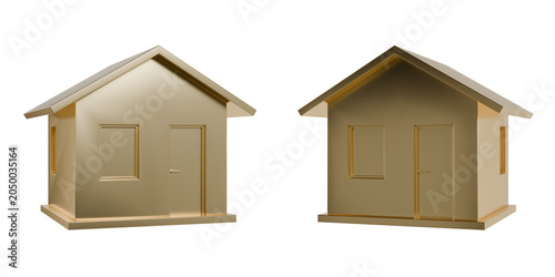 3D Home house object high-resolution High-quality rendering PNG gold
