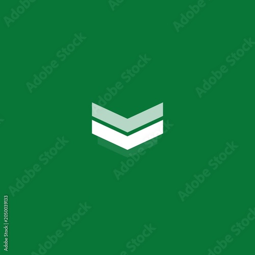 down arrow icon animation video transition on green screen background 