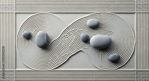 Zen garden stone design pattern.