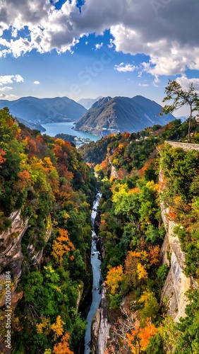 Gorge autumn view.