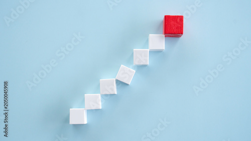 Obraz na płótnie Business risk concept with a falling step in a growth chart metaphor for failure