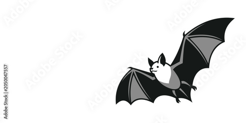 Принти на полотні Stylized illustration of flying bat in flight with creature wildlife nocturnal s