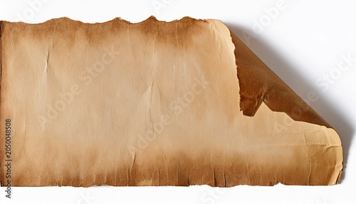 tear crumpled corner of page from old vintage book faded paper scrap for scrapbooking design
