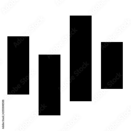 Abstract financial technology chart index icon featuring modern disconnected vertical geometric bars for business data