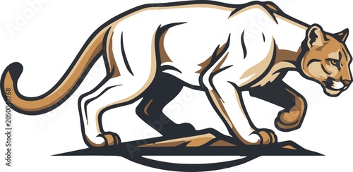 Photos Large mountain lion sticker graphic showing muscular cougar.