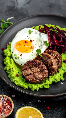 Gourmet Plate  Egg and Meat.