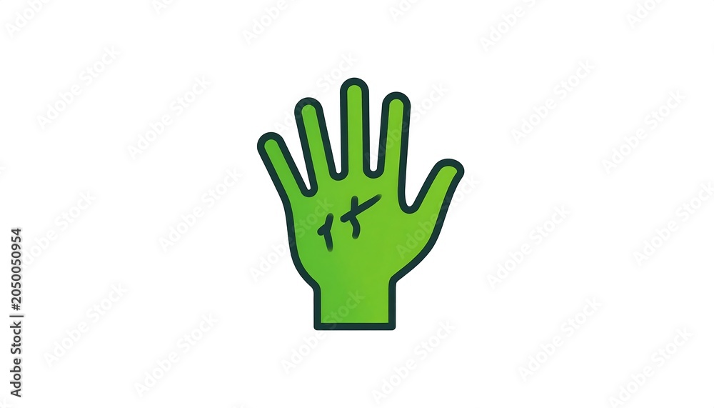 Fototapeta premium Green Palm with Palmistry.