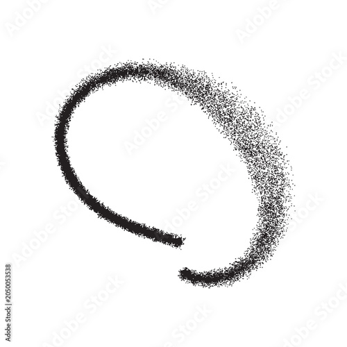 Black vector curl icon. Hand drawn graffiti style lock symbol with spray paint effect and aerosol painting texture — swirl sign