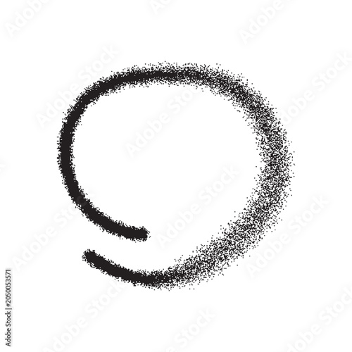 Black vector curl icon. Hand drawn graffiti style lock symbol with spray paint effect and aerosol painting texture — swirl sign