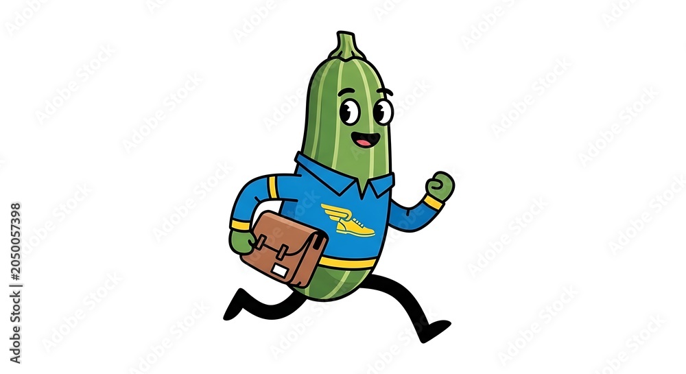 Obraz premium Cartoon green alien riding skateboard.
