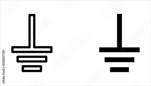 Foto Electrical earth Icon set, earth symbol sign on white background