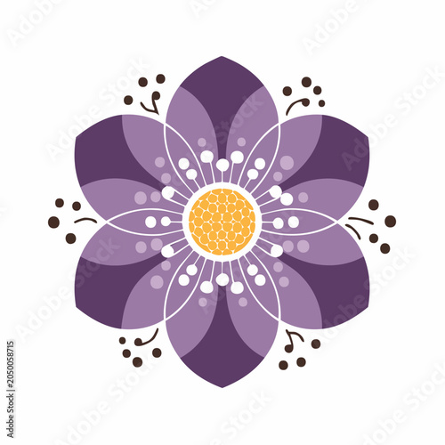 Stylized Purple Flower Illustration