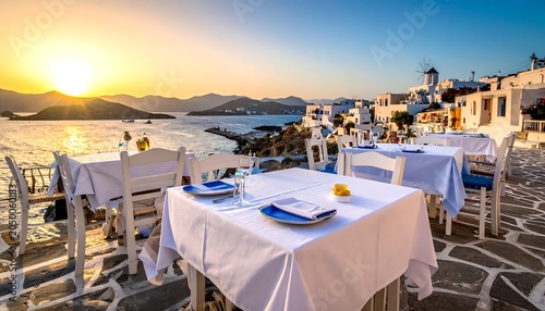 Greek Island Sunset Dining.